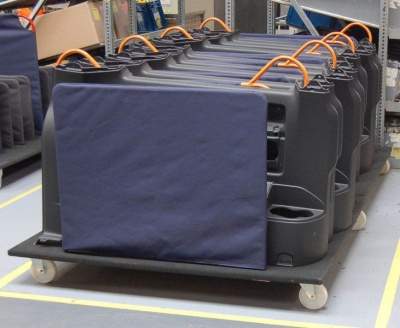 Prepravné vozíky pre výrobné diely
